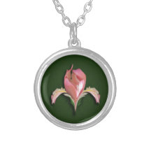 Collier abstrait de Pink Fleur de Lis Pendant