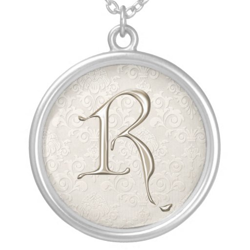 Collier argenté de monogramme - lettre R