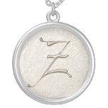 Collier argenté de monogramme - lettre Z