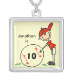 Collier customisé de nom et d'âge de base-ball