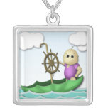 Collier d'argent sterling de ~ de bébé de bateau d