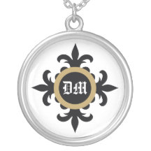 Collier de coutume de monogramme de Fleur de lis
