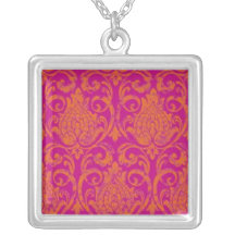 Collier de damassé de roses indien et d'orange
