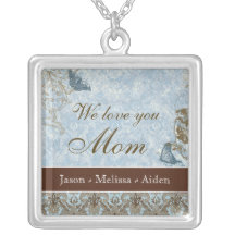 Collier de maman de papillon de damassé de Dy Lis 