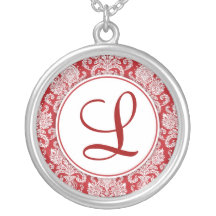 Collier de monogramme de damassé