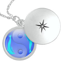 Collier de Ying Yang de dauphin d'argent sterling