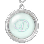 Collier en verre bleu de monogramme - lettre D