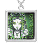 Collier féerique vert de "Vivian" Cybergoth