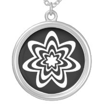 Collier floral d'explosion, noir et blanc