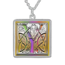 Collier initial "d'arc-en-ciel celtique" de monogr