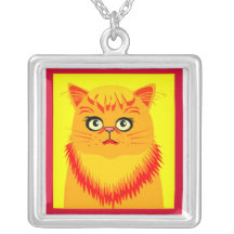 Collier jaune de portrait de chat