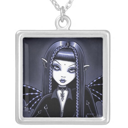 Collier mystique bleu gothique de Fae de vampire d
