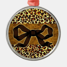 Collier pendentif léopard marron noeud chiaradeco décoration de noël