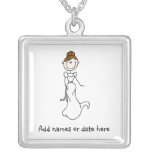 Collier personnalisé de jeune mariée de brune