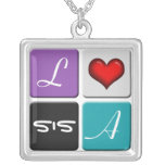 Collier pourpre et bleu de soeurs de SIS