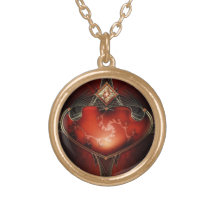 Collier rond de finition d'or de coeur médiéval li