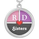 Collier rond de soeurs de tranche rose et pourpre