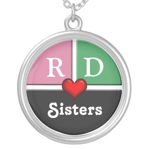 Collier rond de soeurs de tranche rose et verte