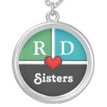 Collier rond de soeurs de tranche verte et bleue