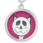 Collier rose de chat de crâne