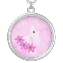Collier ROSE de PONEY et de FLEURS