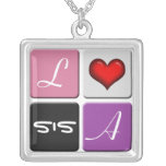 Collier rose et pourpre de soeurs de SIS
