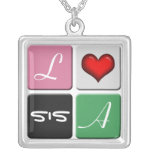 Collier rose et vert de soeurs de SIS
