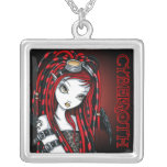 Collier rouge "cramoisi" d'ange de Cybergoth de ta