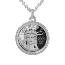 Collier simulé de pièce de monnaie du platine $100 colliers