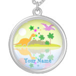 Collier tropical de nom d'île de dinosaures de ban