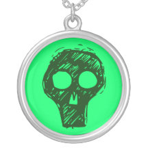 Collier vert et noir de crâne