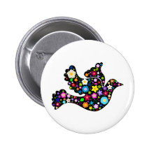 Colombe de fleurs d'été badges avec agrafe