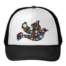 Colombe de fleurs d'été casquettes
