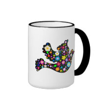 Colombe de fleurs d'été tasses à café