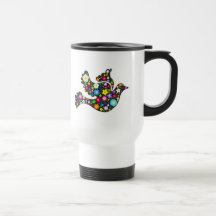 Colombe florale des fleurs mug à café