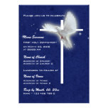 Colombe religieuse de confirmation de communion de invitations personnalisées