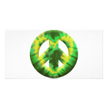 Colorant vert et jaune de cravate cartes de vœux avec photo