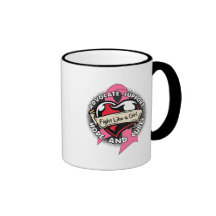 Combat comme un ruban de coeur de fille - cancer d tasse