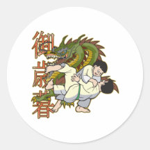 Combattants de karaté de dragon adhésifs
