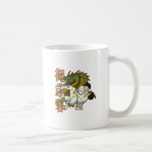 Combattants de karaté de dragon tasse