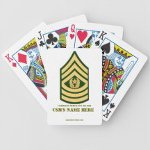 COMMANDANT DE SERGENT DE COMMANDE JEUX DE CARTES