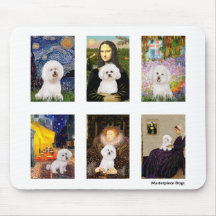 Composé célèbre de Bichon Frise d'art (clair) Tapis De Souris