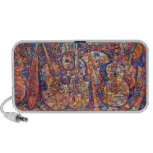 Composition avec des instruments de musique peigna haut-parleur ordinateur portable
