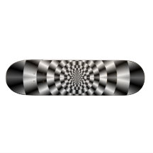 Concentrische Ringen in Zwart-wit Skateboard