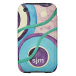 Conception abstraite de bleus et de mauves coques iPhone 3 tough 