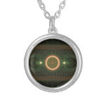Conception abstraite verte et d'orange de fractale colliers