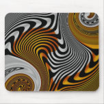 Conception argentée noire orange abstraite de Mous Tapis De Souris