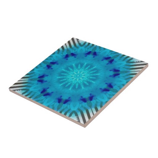 Conception bleue au néon de flocon de neige de lue carreaux en céramique