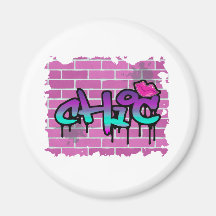 conception chic de graffiti aimant
