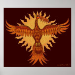 Conception d'affiche d'art de cool d'oiseau du feu